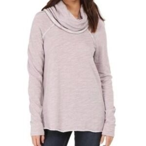 FREE People Cowl Neck Pullover Purple Size Small